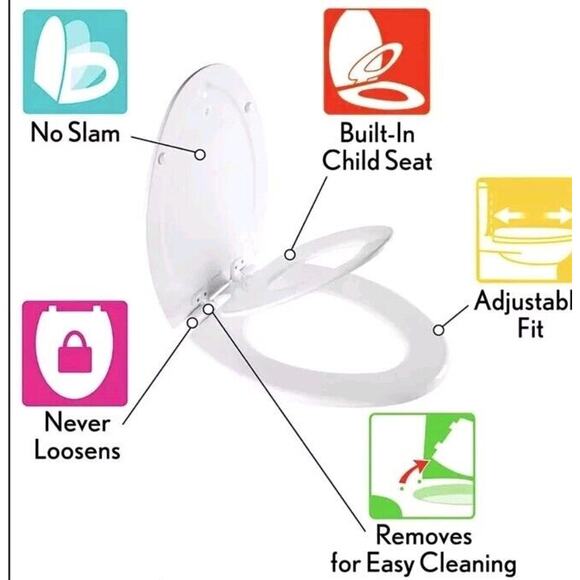 Mayfair NextStep White Elongated Soft Close Toilet Seat With Child Seat - Picture 1 of 6